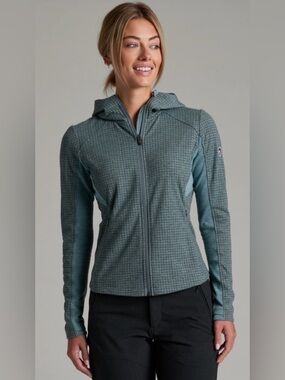 Kuhl Reactive Grid Full Zip Hoody Jacket Women’s Small Mineral Blue Brand New
